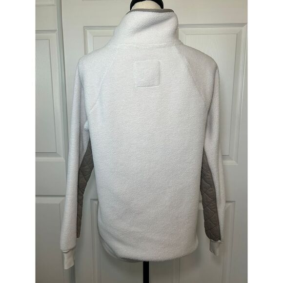 Abercrombie & Fitch Asymmetrical Snap-Up‎ Fleece, Ivory/Beige, Size Medium - Picture 3 of 9